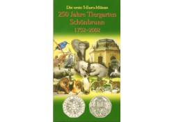 5 Euro Oostenrijk 2002,200 jahre Tiergarten Schönbrunn in Bliste