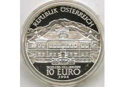 10 Euro Oostenrijk 2004, Schloss Hellbrun Proof Incl dsje & cert