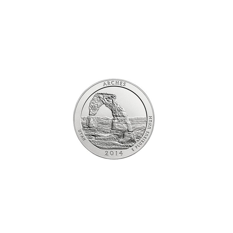 KM ??? U.S.A ¼ Dollar Arches National Park 2014 D UNC