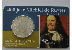 Nederland 2007 5 euro Michiel de Ruyter. Unc In Coincard