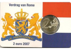 Nederland 2007 2 Euro Verdrag van Rome Unc  In coincard H&B