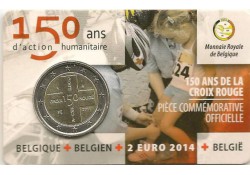2 Euro België 2014 150 jaar rode kruis in coincard 