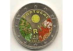2 Euro Portugal 2014 40 jaar revolutie Gekleurd