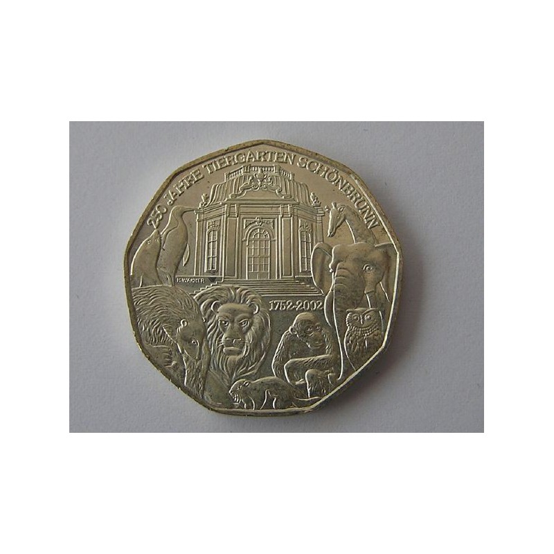 5 Euro Oostenrijk 2002,200 jahre Tiergarten Schönbrunn