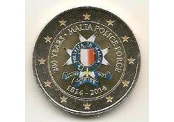 2 Euro Malta 2014 200 jaar politie van Malta Gekleurd