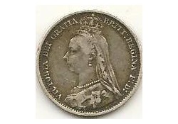 Km 760 Groot Britannië 6 Pence 1890 Zf