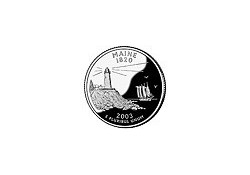 KM 345 U.S.A ¼ Dollar Maine 2003 P UNC