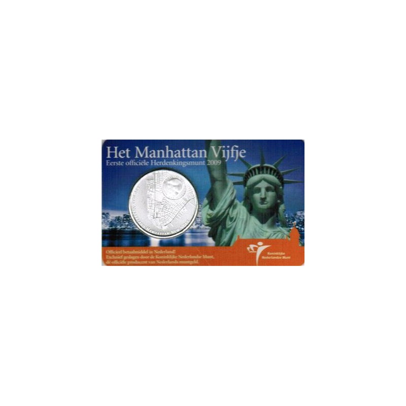 Nederland 2008 5 euro Manhattan Unc in coincard