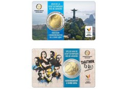   2 Euro België 2016 Olympische Spelen Rio in coincard Waals Voorverkoop*