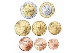 Serie Griekenland 2014 UNC met de normale 2 euromunt