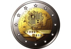 2 Euro Andorra 2015 25 jaar douaneovereenkomst met Eu Bu in blister Presale