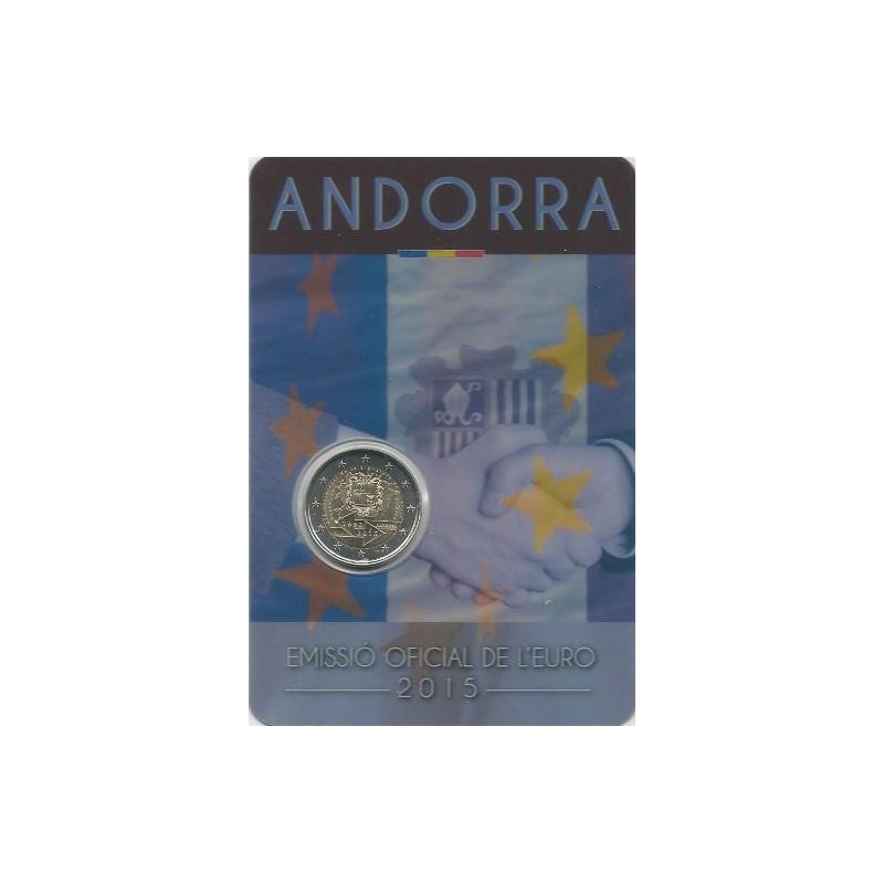 2 Euro Andorra 2015 25 jaar douaneovereenkomst met Eu Bu in blister