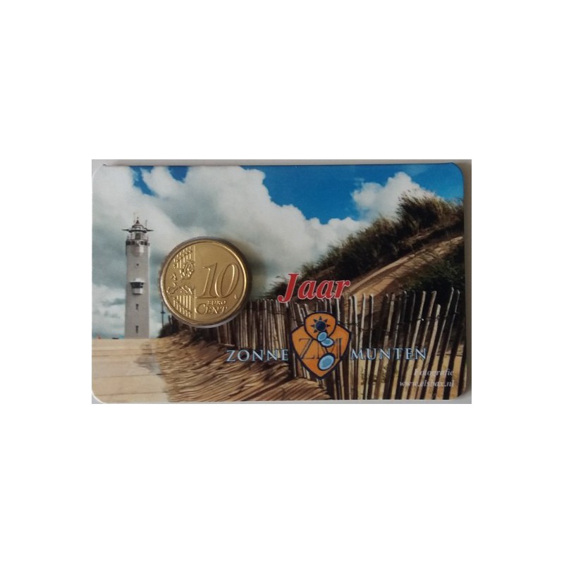 Nederland 2016 10 jaar Zonnemunten in coincard met de 10 cent 2016