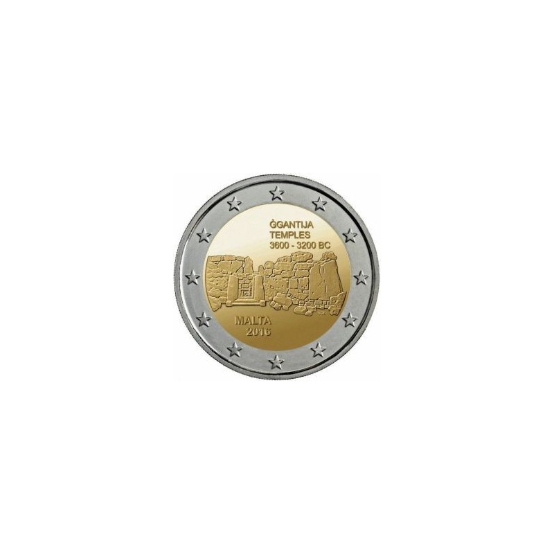 2 Euro Malta 2016 Unc Ggantija tempel met  Frans muntteken. Presale
