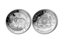 Somalië 2017 100 Shillings 1 Ounce zilver Proof Olifant