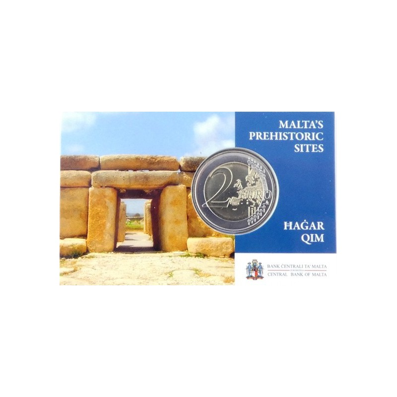 2 Euro Malta 2017  Tempel Hagar Qim Met Frans muntteken in coincard