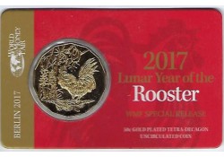 Australië 2017 50 cent Rooster Gold Plated special edition WMF