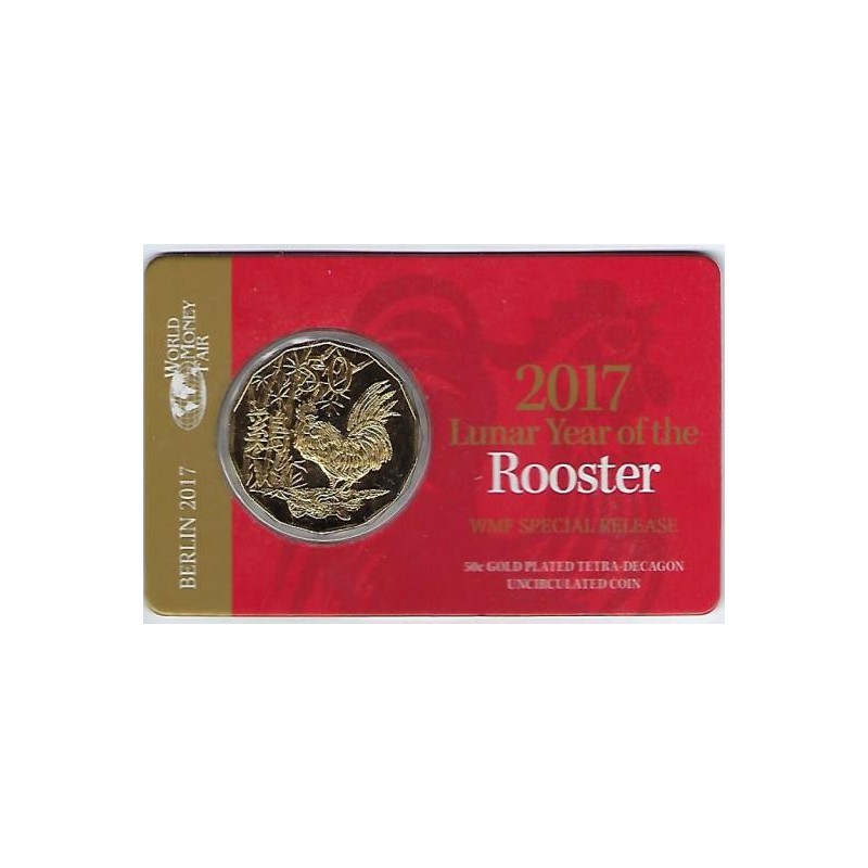 Australië 2017 50 cent Rooster Gold Plated special edition WMF