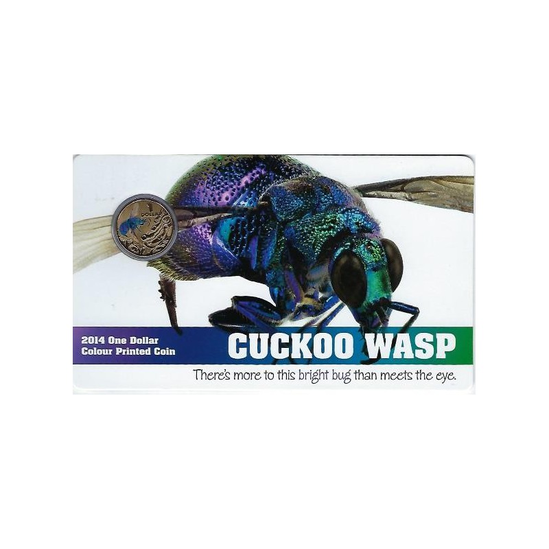 Australië 2014 1 dollar coloured Cuckoo Wasp