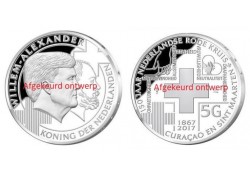 5 Gulden Nederlandse Antillen 2017 Proof zilver Rode Kruis Voorverkoop*