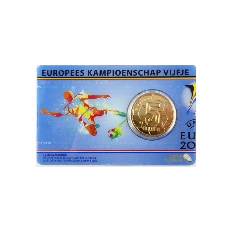 Nederland 2000 5 Gulden EK Unc in concard