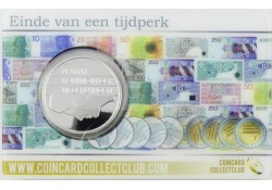 Nederland 2001 De laatste reguliere gulden zilver Proof in coincard