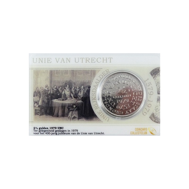 Nederland 1979 2½ gulden Unc Unie van Utrecht in coincard