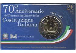 2 Euro Italië 70 jaar Italiaanse Grondwet in Coincard