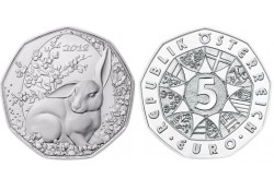 5 Euro Oostenrijk 2018 Paashaas zilver in blister Voorverkoop*