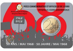2 Euro België 2018 '50 jaar 1968' Bu in coincard Waals Voorverkoop*