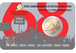2 Euro België 2018 '50 jaar 1968' Bu in coincard Vlaams Voorverkoop*