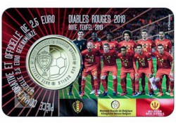België 2018 2½ Euro 'Rode duivels" Bu in coincard Waals Voorverkoop
