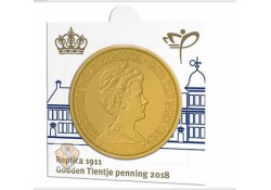 Nederland 2018 Replica 10 gulden 1911 in munthouder