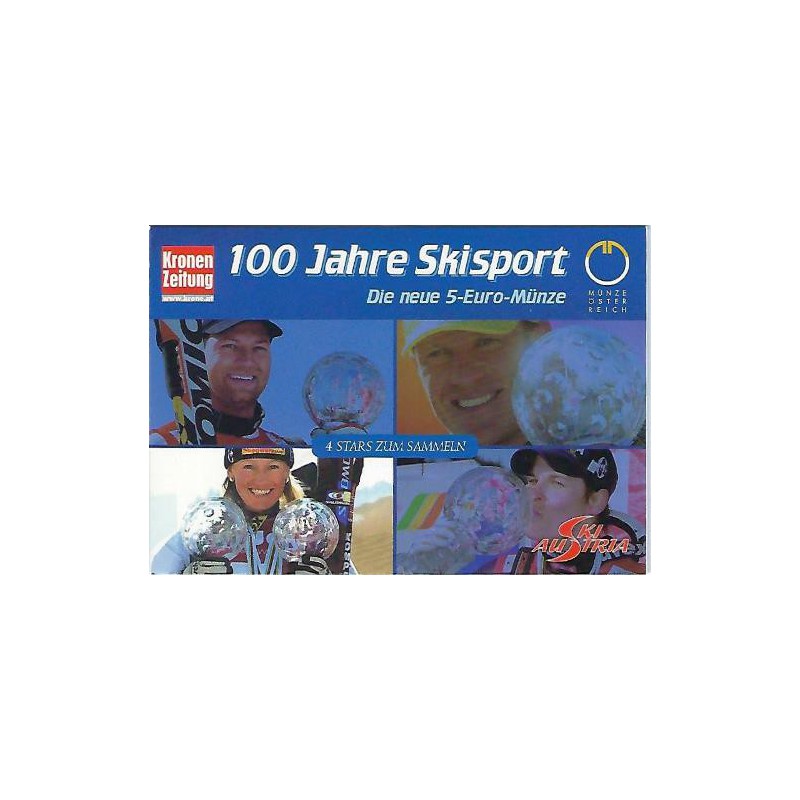 5 Euro Oostenrijk 2005, 100 Jahre skisport ijn blister Renate Götschl