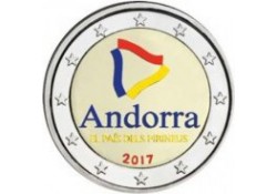 2 Euro Andorra 2017 land van Pyreneen Gekleurd