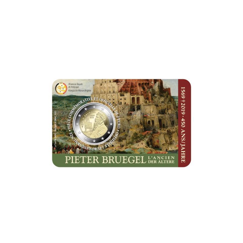 2 Euro België 2019 "450 jaar  Bruegel" Bu in coincard Waals Voorverkoop* (levering in maart)