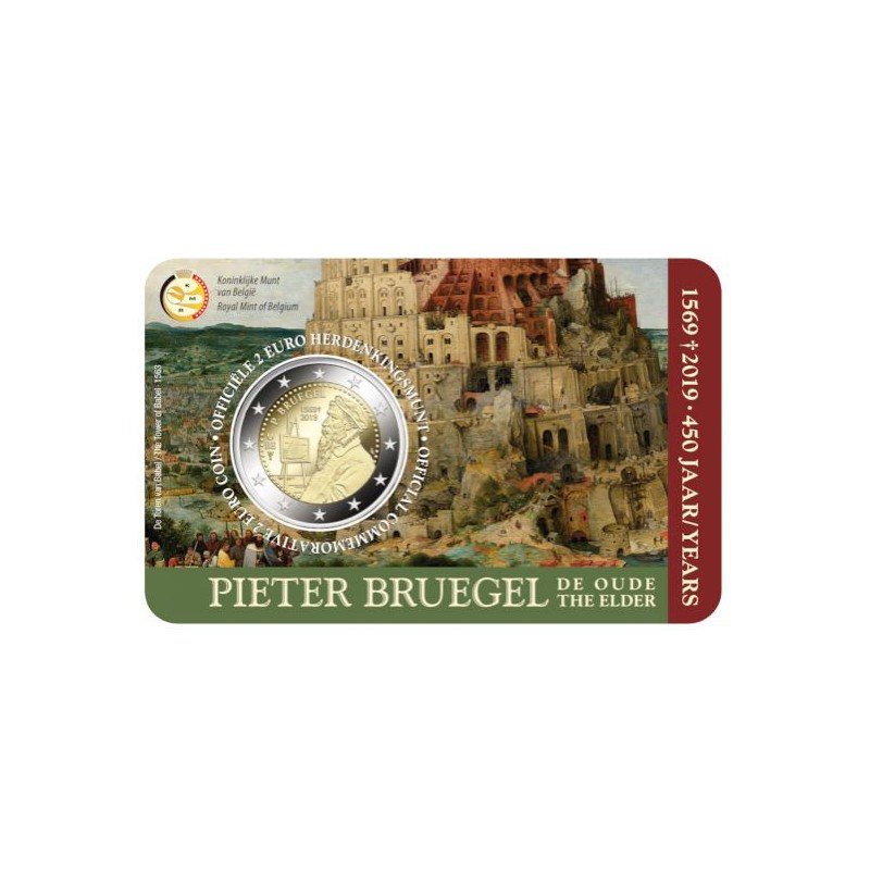 2 Euro België 2019 "450 jaar  Bruegel" Bu in coincard Vlaams Voorverkoop* (levering in maart)
