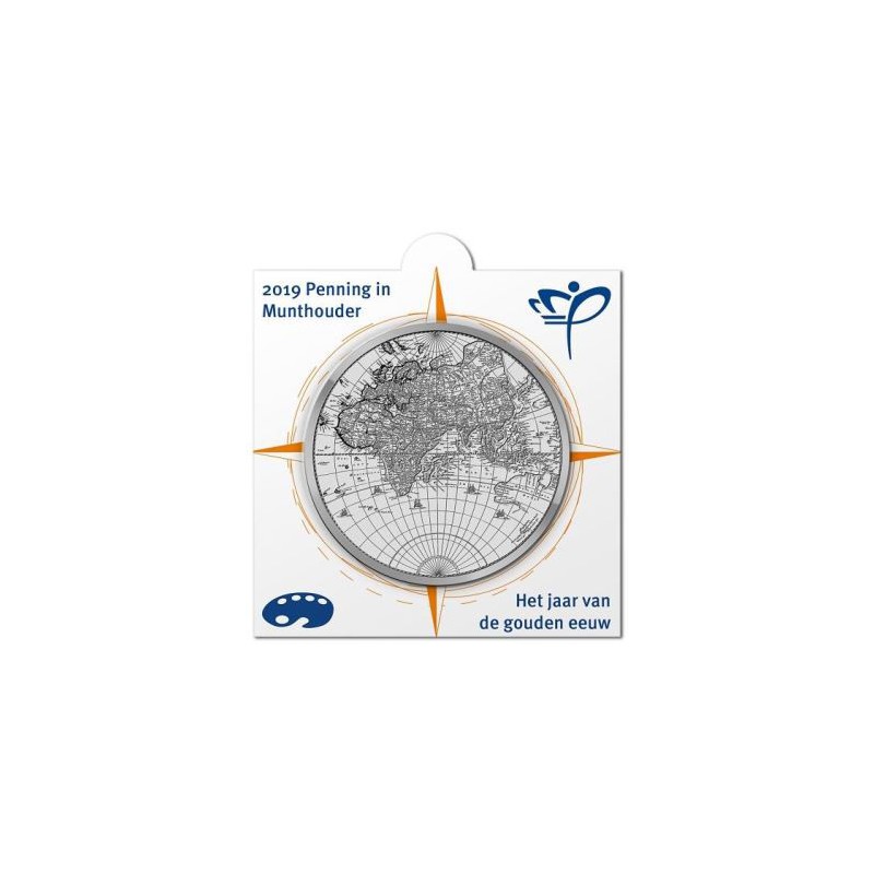 Penning 2019 Holland Coin Fair 'Jaar van de gouden eeuw' in Munthouder