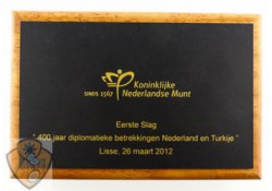 Nederland 2012 5 Euro Tulp  Zilver Proof  gekleurd Ceremoniële 1e slag