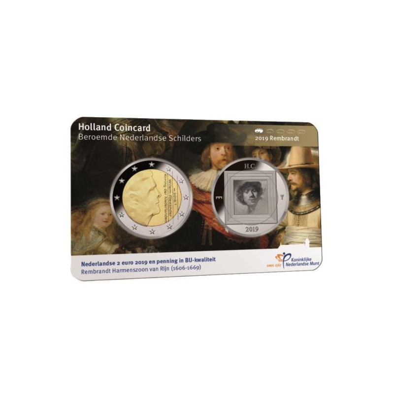 Nederland 2019 Holland coin Fair coincard thema Rembrandt Met zilveren penning