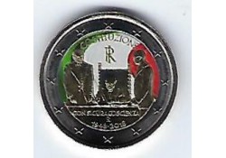 2 Euro Italië 2018 70 jaar Italiaanse Grondwet Gekleurd