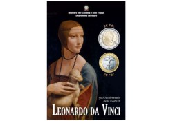 2 Euro Italië 2019  Leonardo Da Vinci Bu in blister met extra de 1 euromunt.