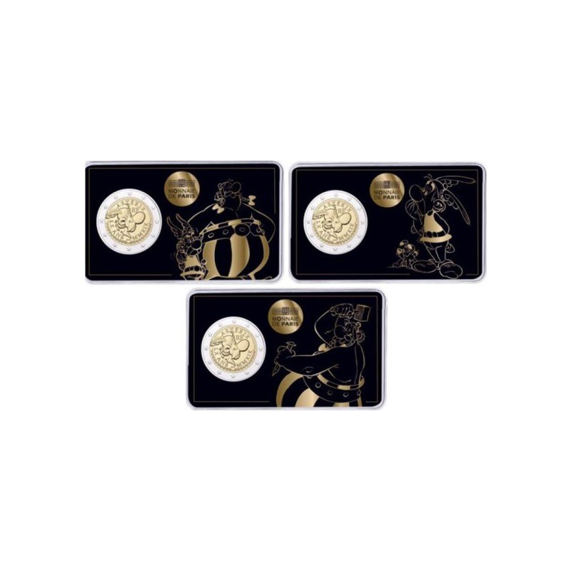 2 Euro Frankrijk 2019 Asterix & Obelix  serie van 3  coincards Voorverkoop*