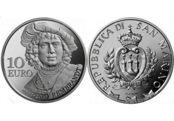 San Marino 2019 10 euro Rembrandt Zilver Proof