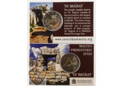 2 euro Malta 2019 Tempel Ħaġrat in coincard Met Frans muntteken Unc 