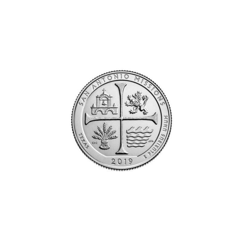 U.S.A ¼ Dollar San Antonio Missions 2019 S UNC 