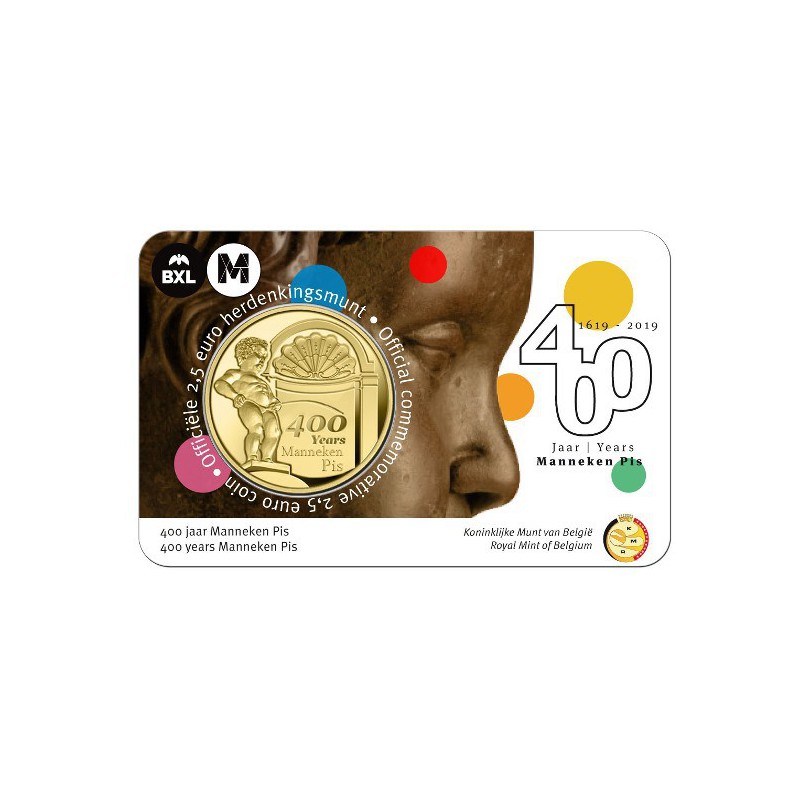 België 2019 2½ Euro '400 jaar Manneken Pis" Bu in coincard Vlaams 