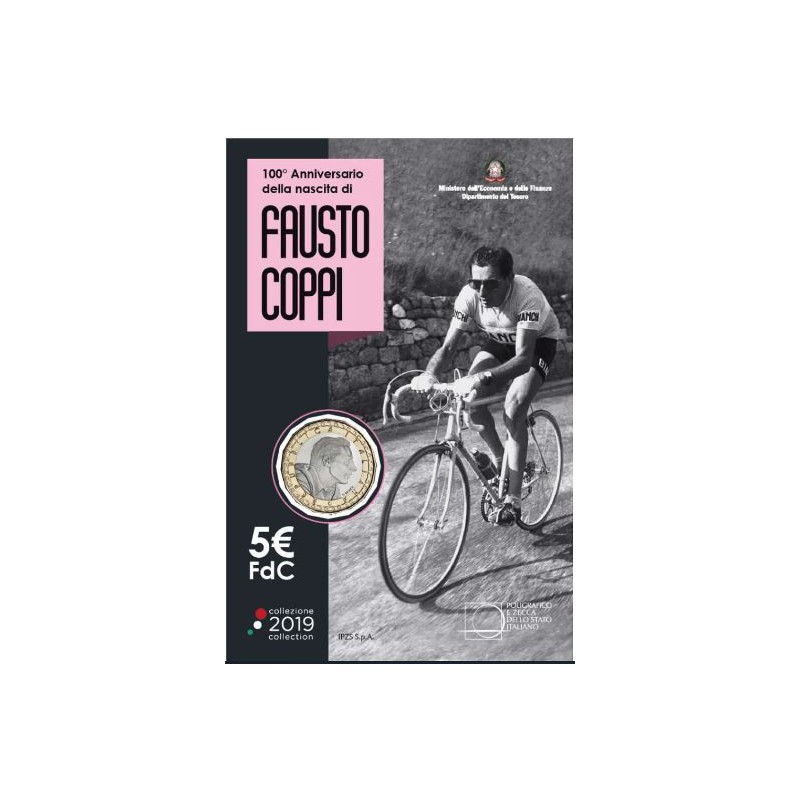 Italië 2019 5 euro Fausto Coppi in blister