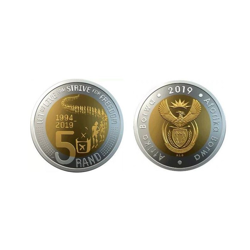  Zuid Afrika 2019 5 Rand Unc Strive for Freedom
