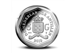 5 Gulden Nederlandse Antillen 2019 Proof zilver 65 jaar Monumentenzorg